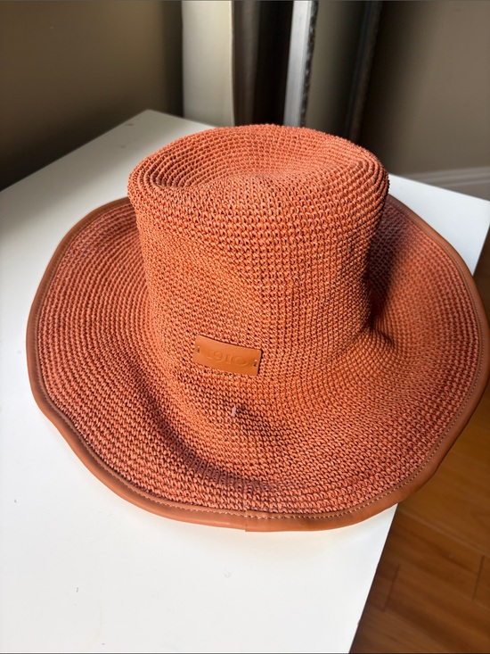 CATARZI 1910 -CROCHET CUOIO E TAN \'SAO PAULO\' Women’s Rust Crochet Sun Hat main image 2